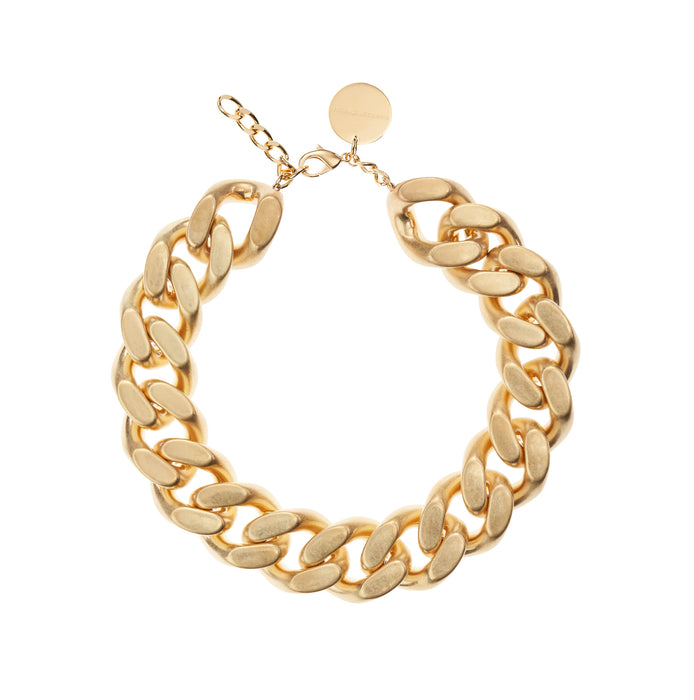 Vanessa Baroni Gliederkette Big Flat Chain Necklace in Gold