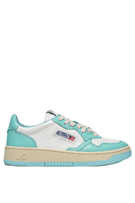 Autry Sneaker Medalist 01 Low Women Bicolor in White Turquoise