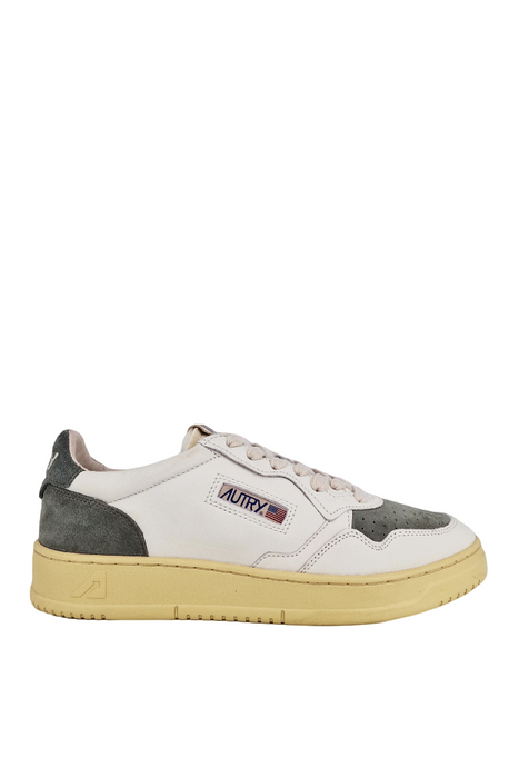 Autry Sneaker Medalist 01 Low Man Suede Leather White Military